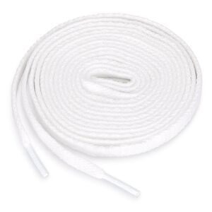 5 Pairs High Durability Athletic Unisex Flat Shoelaces for Sneakers White